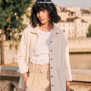 Sezane Will Denim Jacket in Ecru | size M